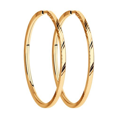 Серьги конго из золота с алмазной гранью (Арт.140046)