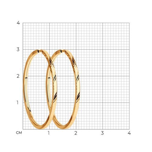 Серьги конго из золота с алмазной гранью (Арт.140046)