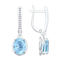 Серьги из серебра с топазами и фианитами (Арт.92022053)