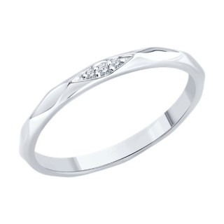 Кольцо из белого золота с бриллиантами «Вечная Гладь» Соколов (арт.1110269-3)