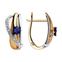 Серьги из золота с бриллиантами и сапфирами (Арт.2020935)