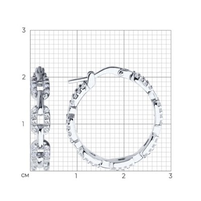 Серьги из серебра с фианитами «Ледяные цепи» SOKOLOV (арт.94026801)