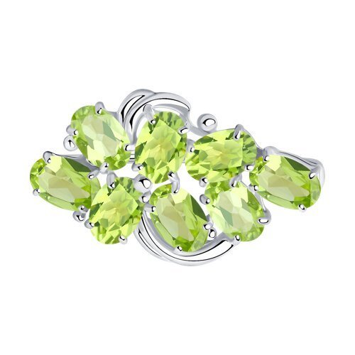 Брошь из серебра с хризолитами (Арт.92040031)