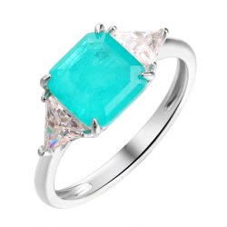 Кольцо из серебра с ситаллом и фианитом (Арт.cz-r05724-x-w-az-x-w)