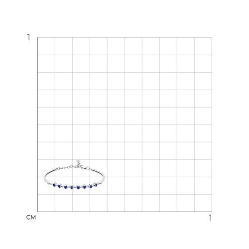Браслет жёсткий из белого золота с сапфирами (Арт.2050017)