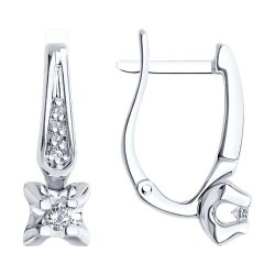 Серьги из белого золота с бриллиантами (Арт.1022168-3)