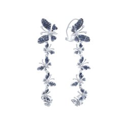 Серьги из белого золота с бриллиантом и сапфиром (Арт.re6810_sr_sa_wg)