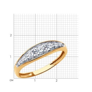 Кольцо из золота с фианитами «Сияние гармонии» Соколов (арт.51-110-02060-1)