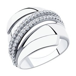 Кольцо из серебра с фианитами (Арт.94-110-00425-1)