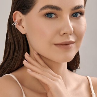 Серьги из серебра с фианитами «Изысканный Бант» Соколов (арт.9417)