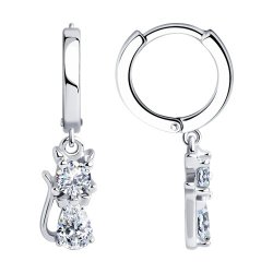 Серьги из серебра с фианитами (Арт.94026039)