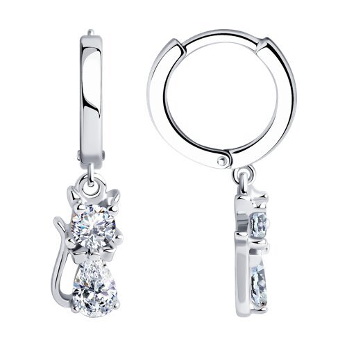 Серьги из серебра с фианитами (Арт.94026039)