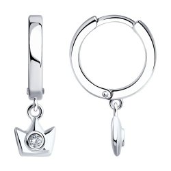 Серьги из серебра с фианитами (Арт.94026516)