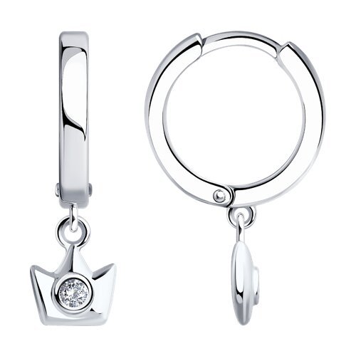 Серьги из серебра с фианитами (Арт.94026516)