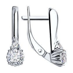 Серьги из серебра с фианитами (Арт.94-120-01555-1)