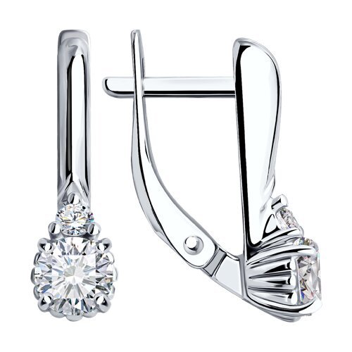 Серьги из серебра с фианитами (Арт.94-120-01555-1)