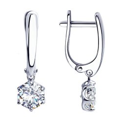 Серьги из серебра с фианитами (Арт.94-121-01640-1)