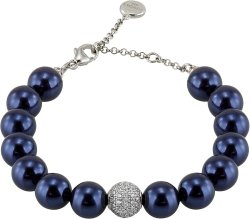 Браслет из серебра с жемчугом и кристаллом swarovski (Арт.5b-sk-22)