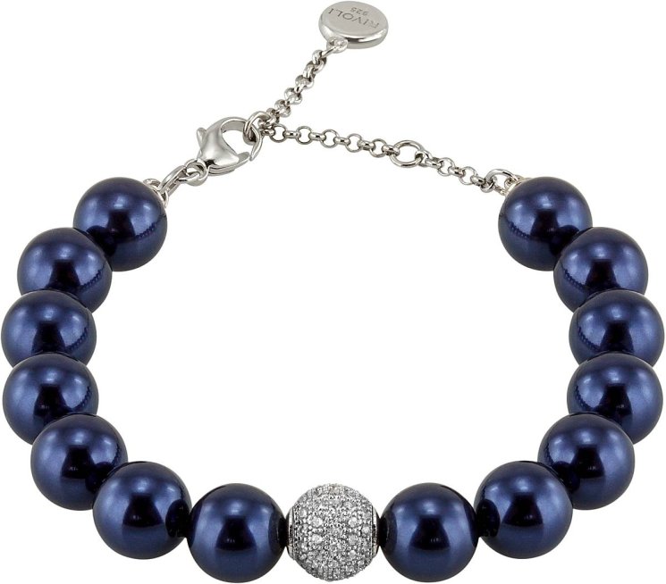 Браслет из серебра с жемчугом и кристаллом swarovski (Арт.5b-sk-22)