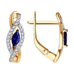 Серьги из золота с бриллиантами и сапфирами (Арт.51-220-01842-1)