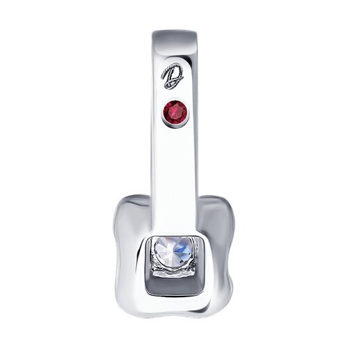Подвеска из белого золота с  бриллиантом выращенным и рубином (Арт.52-230-02478-1)