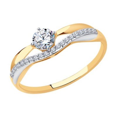 Кольцо SOKOLOV «Линия сияния» из золота 585 с фианитами (арт. 017142)