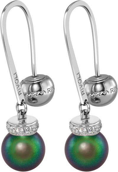 Серьги серебро с жемчугом и фианитами «Pearl Kiss 25S» Rivoli (арт.ABS-9-10-25-S)