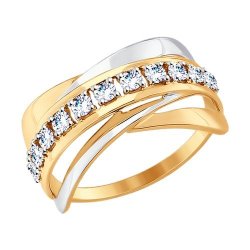 Кольцо из золота с фианитами (Арт.017551)