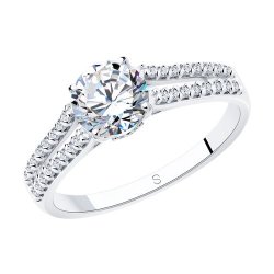 Кольцо из серебра с фианитами (Арт.94012809)
