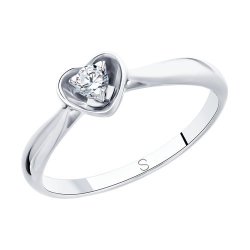 Кольцо из серебра с фианитом (Арт.94013073)