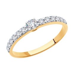 Кольцо из золота с фианитами (Арт.019027)