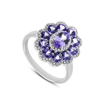 Кольцо с бриллиантами и танзанитами «La Nordica Aurora» La Nordica (арт.29-12-8070203-AB)