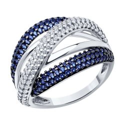 Кольцо из серебра с фианитами (Арт.94013806)