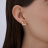 Серьги пусеты золотые пробы 585 с цитрином (Арт.72-00482)
