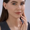 Серьги пусеты золотые пробы 585 с цитрином (Арт.72-00482)