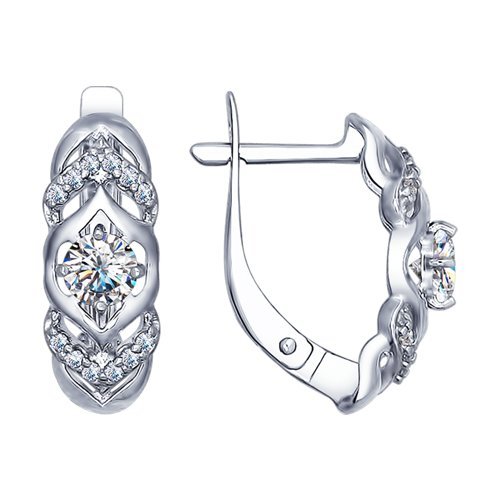 Серьги из серебра с фианитами (Арт.94022500)