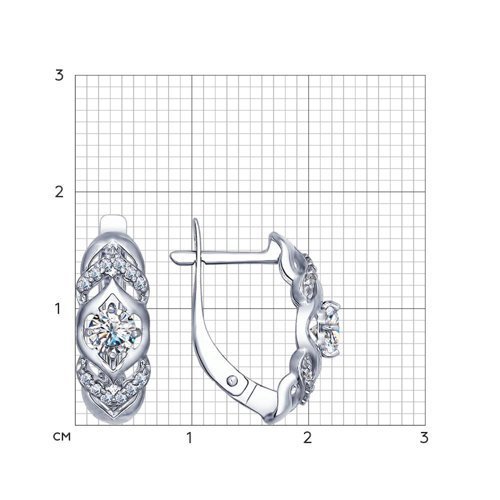 Серьги из серебра с фианитами (Арт.94022500)