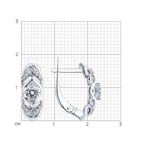 Серьги из серебра с фианитами (Арт.94022500)