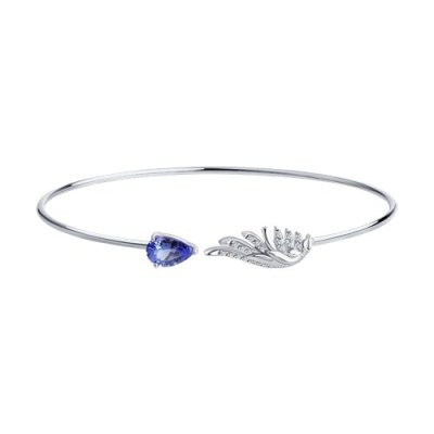 Браслет из белого золота с бриллиантами и танзанитом «Небесное Перо» Соколов (арт.6054)