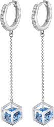 Серьги из серебра с куб. цирконием (Арт.fus-3-8-swr-3-s)