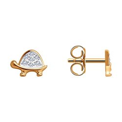 Серьги из золота с фианитами (Арт.029743)