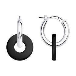 Серьги из серебра с керамическими вставками (Арт.94025633)