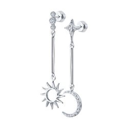 Серьги из серебра с фианитами (Арт.94025750)