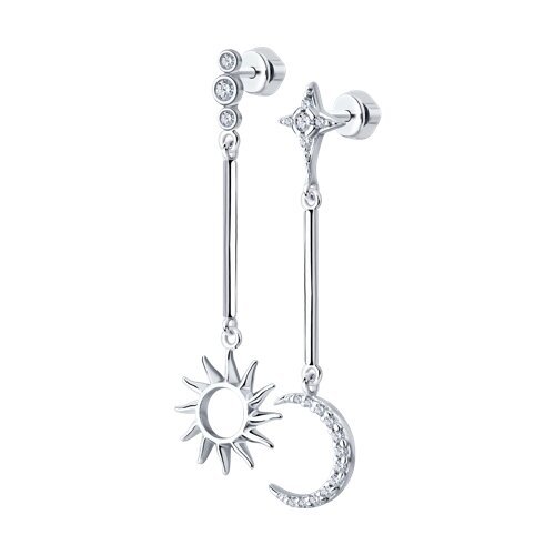 Серьги из серебра с фианитами (Арт.94025750)