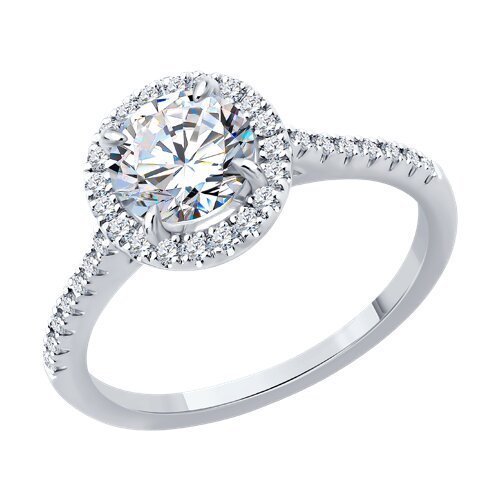 Кольцо из белого золота с бриллиантами выращенными (Арт.9010268-3-5)