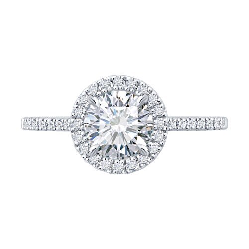 Кольцо из белого золота с бриллиантами выращенными (Арт.9010268-3-5)