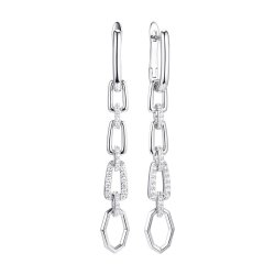 Серьги из серебра с фианитом (Арт.cz-e03375-x-w-x-x-w)