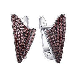 Серьги из серебра с фианитом (Арт.cz-e1201-2-x-wb-x-x-db)