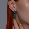 Серьги из серебра с агатом и фианитами «Изумрудная пантера» Соколов (арт.92023074)