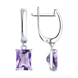 Серьги из серебра с аметистами (Арт.92023188)